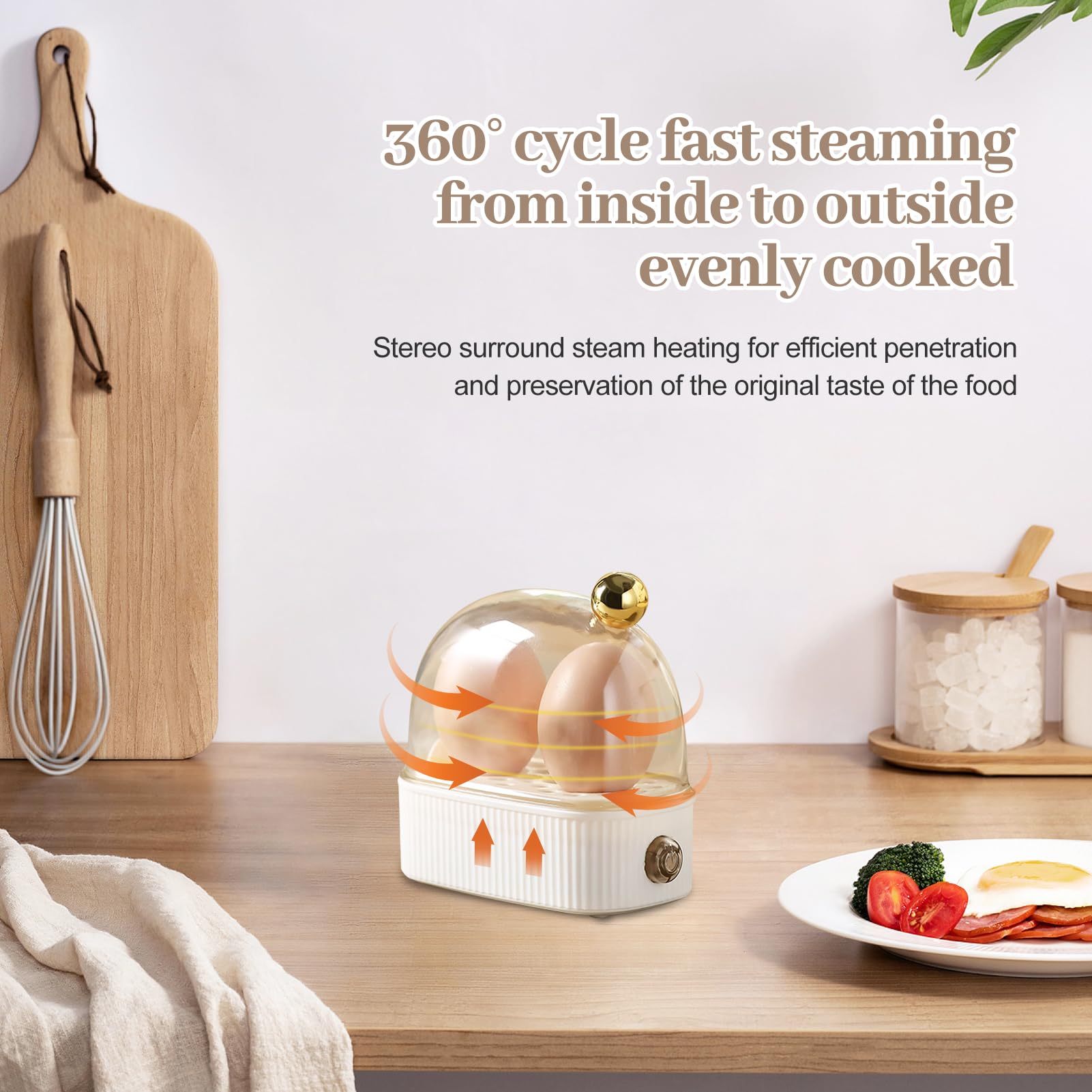 Pocheuse à œufs Réglable En Acier Inoxydable, Cuiseur Vapeur à 3 Grilles, Cuiseur à œufs Multifonctions, Gadgets De Cuisine Bricolage, Chaud