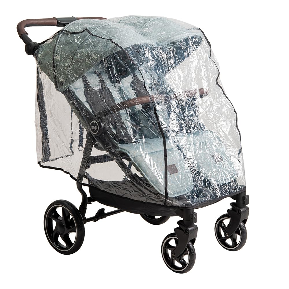 Olmitos - Silla de paseo Gemelar VentTwin+ para bebes - Ligera, Compacta y Versátil opción de carro gemelar - Capazo no incluido - Respaldos y Reposapiés ajustable Chasis de aluminio cuero de nailon