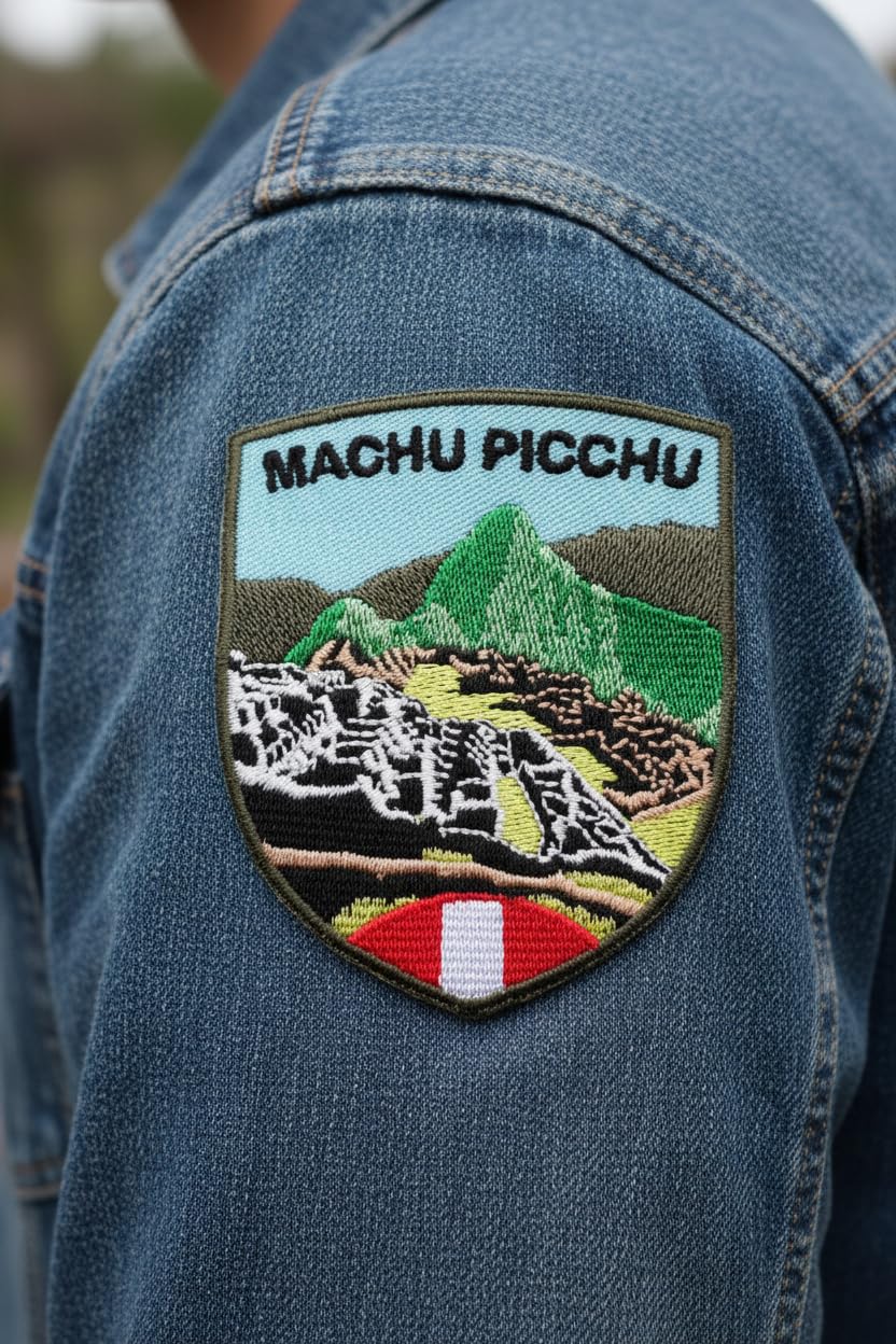 Peru Flag In A Heart Embroidered Sew / Iron On Patch Badge (A) - Emblems Gifts - Foto 6