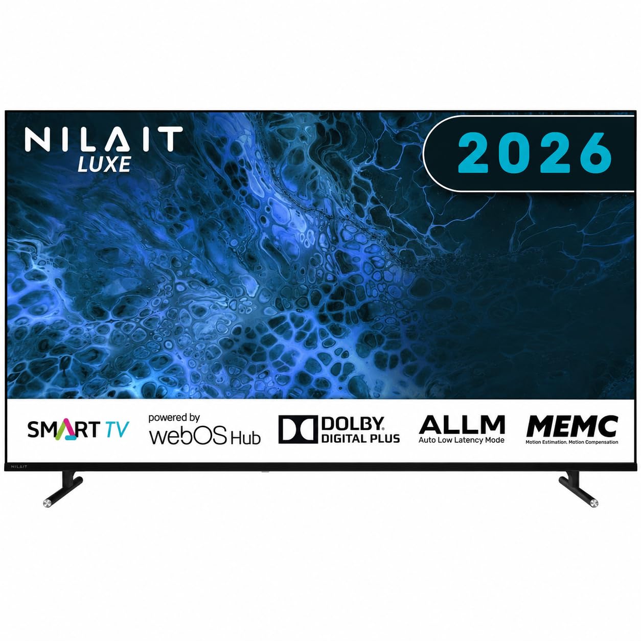 Nilait Luxe 50UD8004SWOS Smart TV 50 Pulgadas QLED 4K UHD, WebOS, HDR, Dolby Audio, WiFi, Ultra Slim, Televisor Inteligente 50"