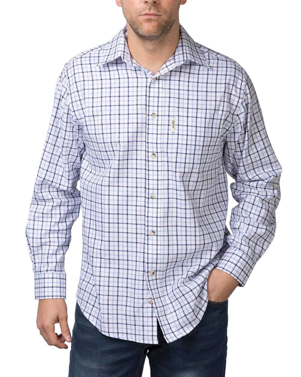 Rydale Mens Country Check Shirts (S, Richmond Fine Blue/Navy)