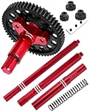 Center Drive Shaft CVD&Metal Spur Gear Slipper Clutch 57T&lpar;32dp&rpar; with 15T&sol;16T&sol;17T Pinions Gear Upgrades for 1&sol;10 4x4 Granite&sol;Senton&sol;Big Rock&sol;Vorteks 3s BLX & mega550&comma;Red