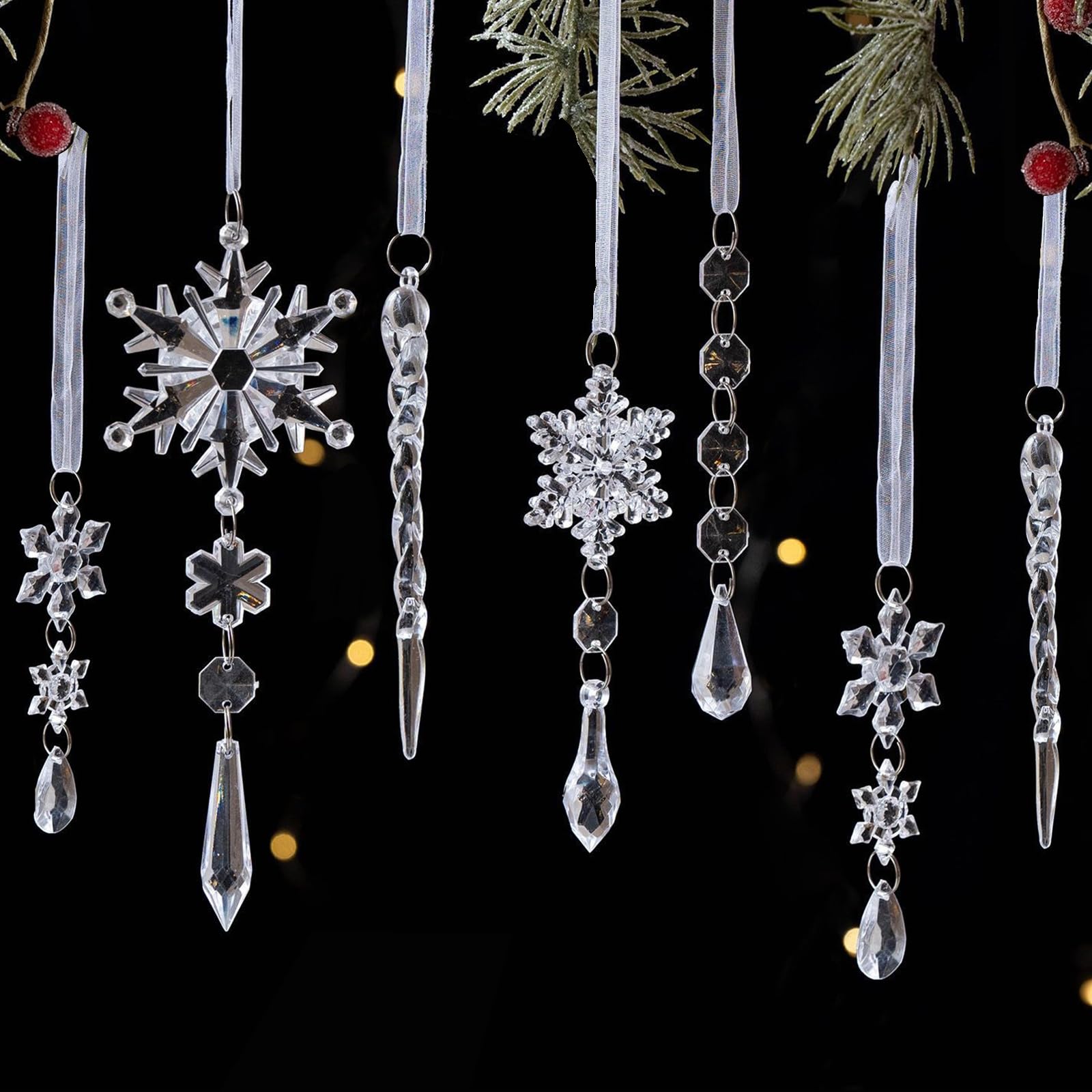 Amazon.co.jp: TIANTHH クリスマス オーナメント 18個セット 雪の結晶