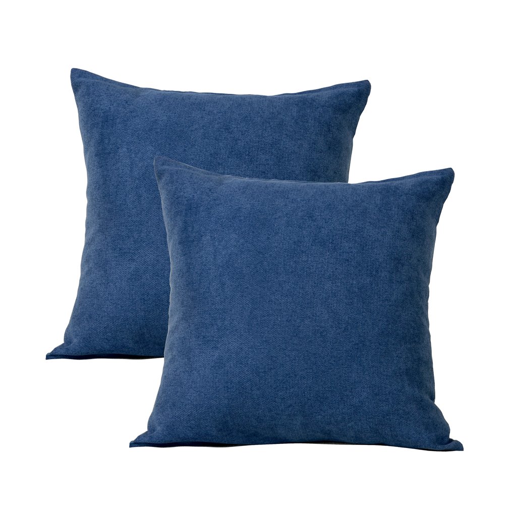 Topfinel Throw Pillow Cover, 2 Pieces, Linen-Like, 17.7 x 17.7 in (45 x 45 cm), Nordic, Stylish, Cotton-Hemp, Solid Color, Sofa Backrest, Decorative Pillowcase, Floor Cushion Cover, Navy, 10 Colors 45cmx45cm(2 枚組) navy