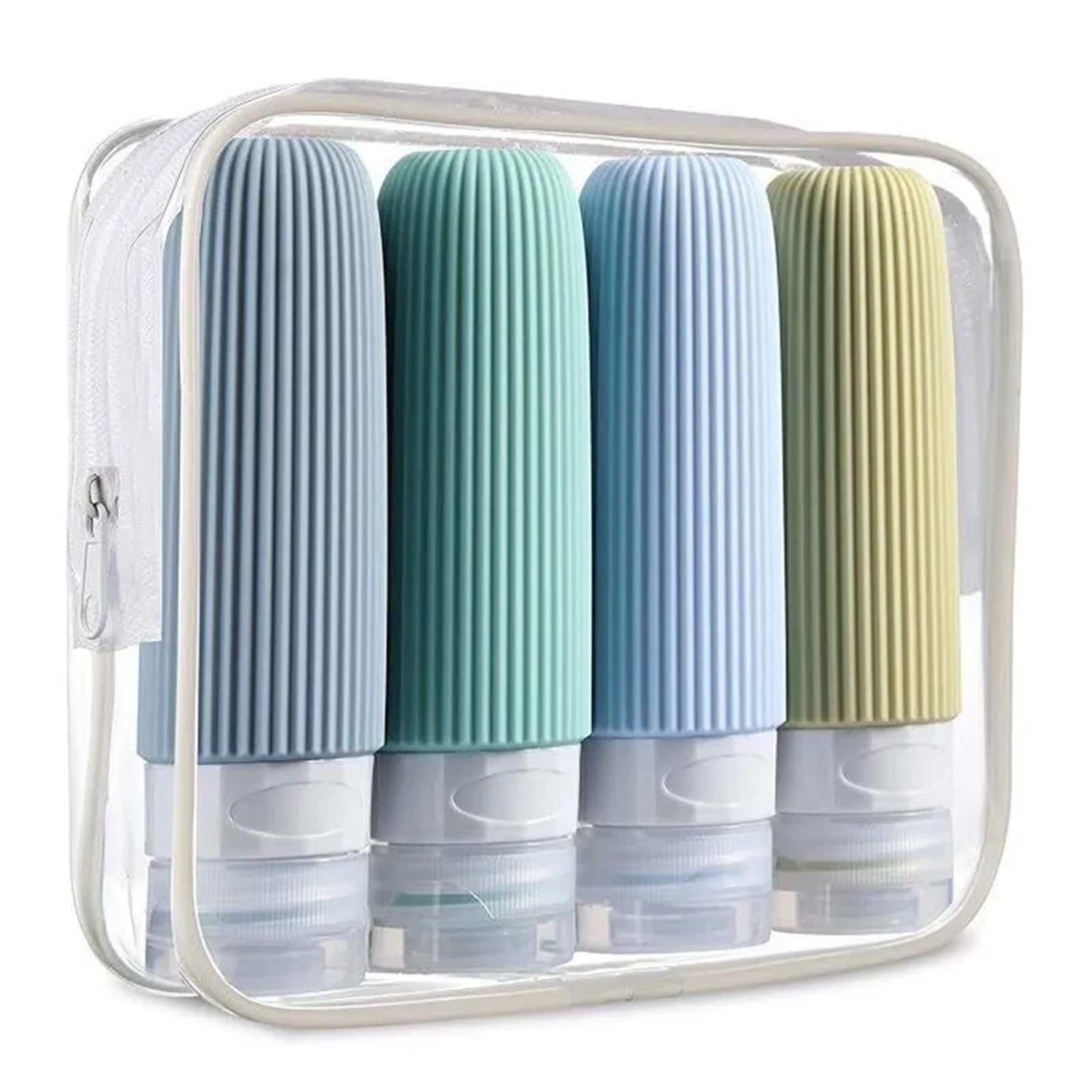 XIEHYA Silicone Travel Bottle Portable Leak Proof Squeeze Size Container Clear Toiletry Bag Accessory For Toiletries(Blue)