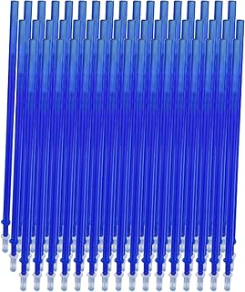 Caneta de tinta gel apagável,ERYUE 50 peças de tinta azul tinta gel apagável recargas de caneta de gel de ponta fina 0,5 mm recarga de caneta de gel de reposição para canetas apagáveis.