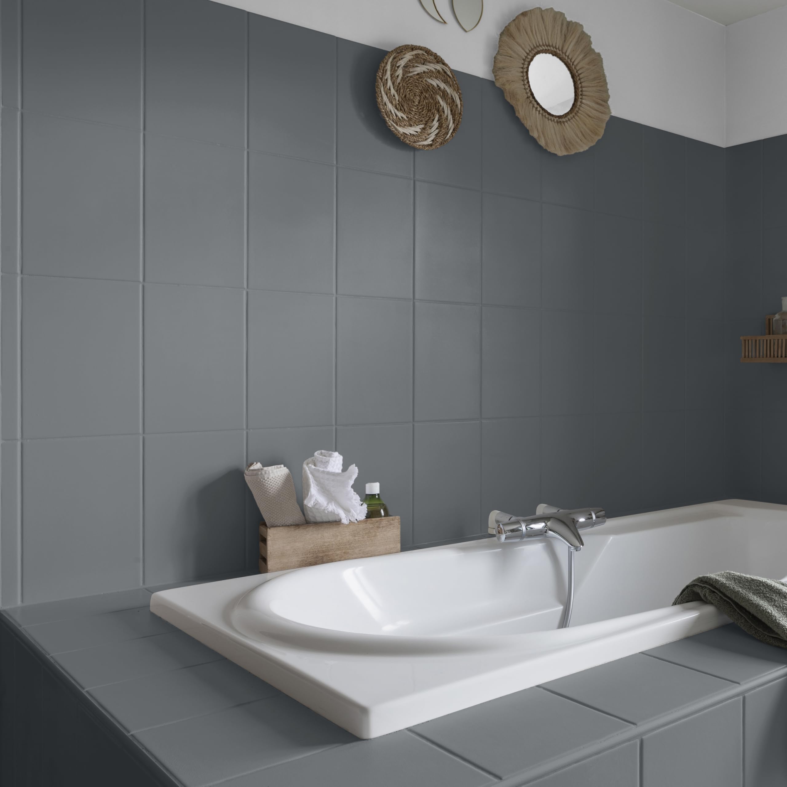 V33 Peinture de rénovation salle de bain, Rénovation perfection Gris anthracite satin 750ml