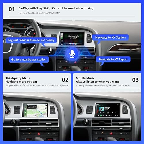 Miniatura 6 de Road Top Kit de reacondicionamiento automático inalámbrico Carplay Android para Audi A6 S6 (año 2010-2011), para Audi Q7 (año 2010-2015) con