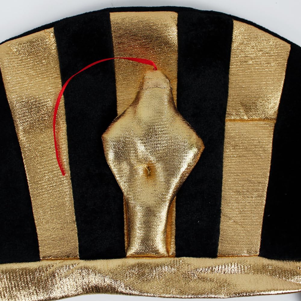 RUIXIA Halloween Gold Egyptian Pharaoh Hat Tutankhamun Hat Men's Black-Gold Pharaoh Headpiece Spooky Snake Headwear Egyptian Costume Fancy Dress Accessory Unisex Party Hats for Cosplay Carnival Party - Image 3
