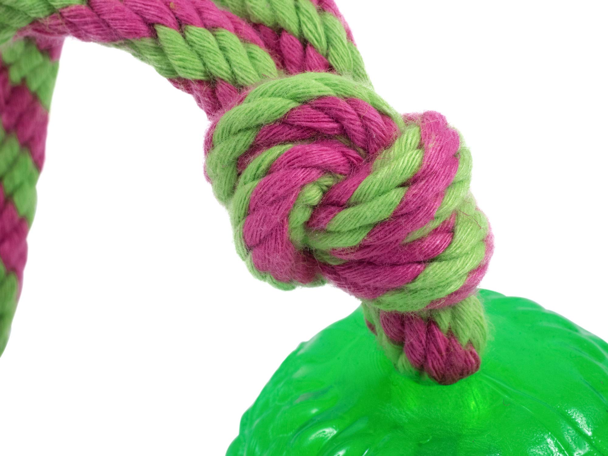 Petface Toyz piłka do żucia i odbijająca się lina dla psa - niebieska, różowa lub zielona, w zestawie tylko jedna
