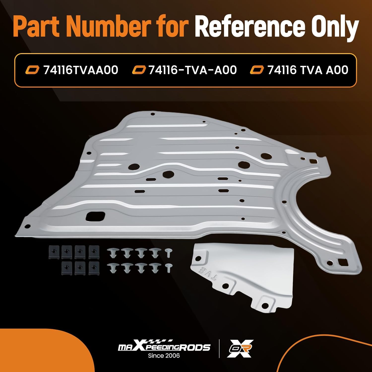 maXpeedingrods Engine Splash Shield for Honda Accord 1.5L 2.0L 2018 2019 2020 2021 2022, Under Car Shield Cover Board, Engine Splash Guard 74116TVAA00, Aluminum Engine Case Guard 74116-TVA-A00