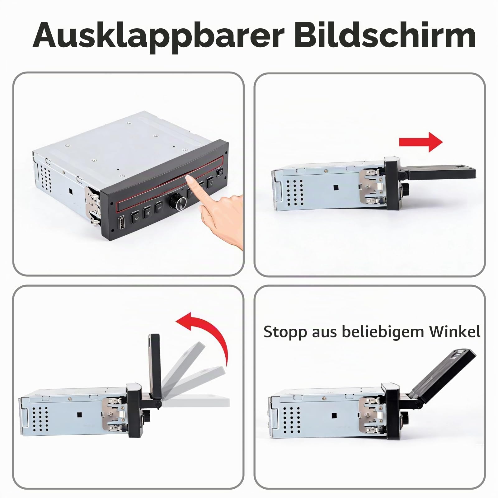 Linux Single DIN Autoradio für Peugeot 3008 206 207 308 Citroën C2 C3 C4 Picasso mit kabellosem CarPlay und Android Auto, ausklappbarem Touchscreen, Plug & Play, Bluetooth, FM/AM-Radio