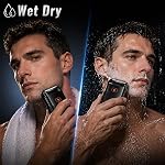 Rasoirs électriques pour hommes Razor électrique portable pour le visage IPX7 Nettoyant imperméable à l'eau humide/sèchez avec le rasoir sans fil LED Affichage 2 Lames flottantes USB Trimeur rapide de la barbe faciale de charge pour la maison de voyage