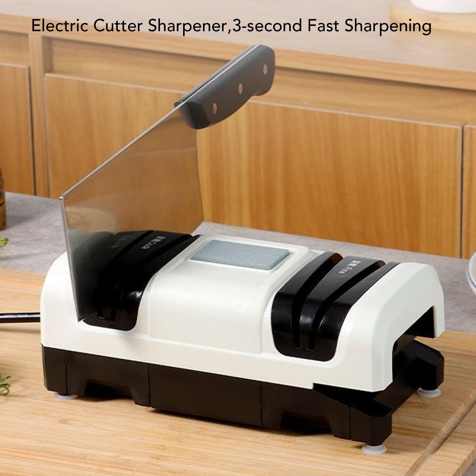 Afilador de Cuchillos Eléctrico de Tres Etapas de 6,5 Pulgadas con Recolector de Polvo Diseño Compacto Afila Cuchillos Tijeras en 60 Segundos Reduce la Fatiga de las Manos en un 75% para