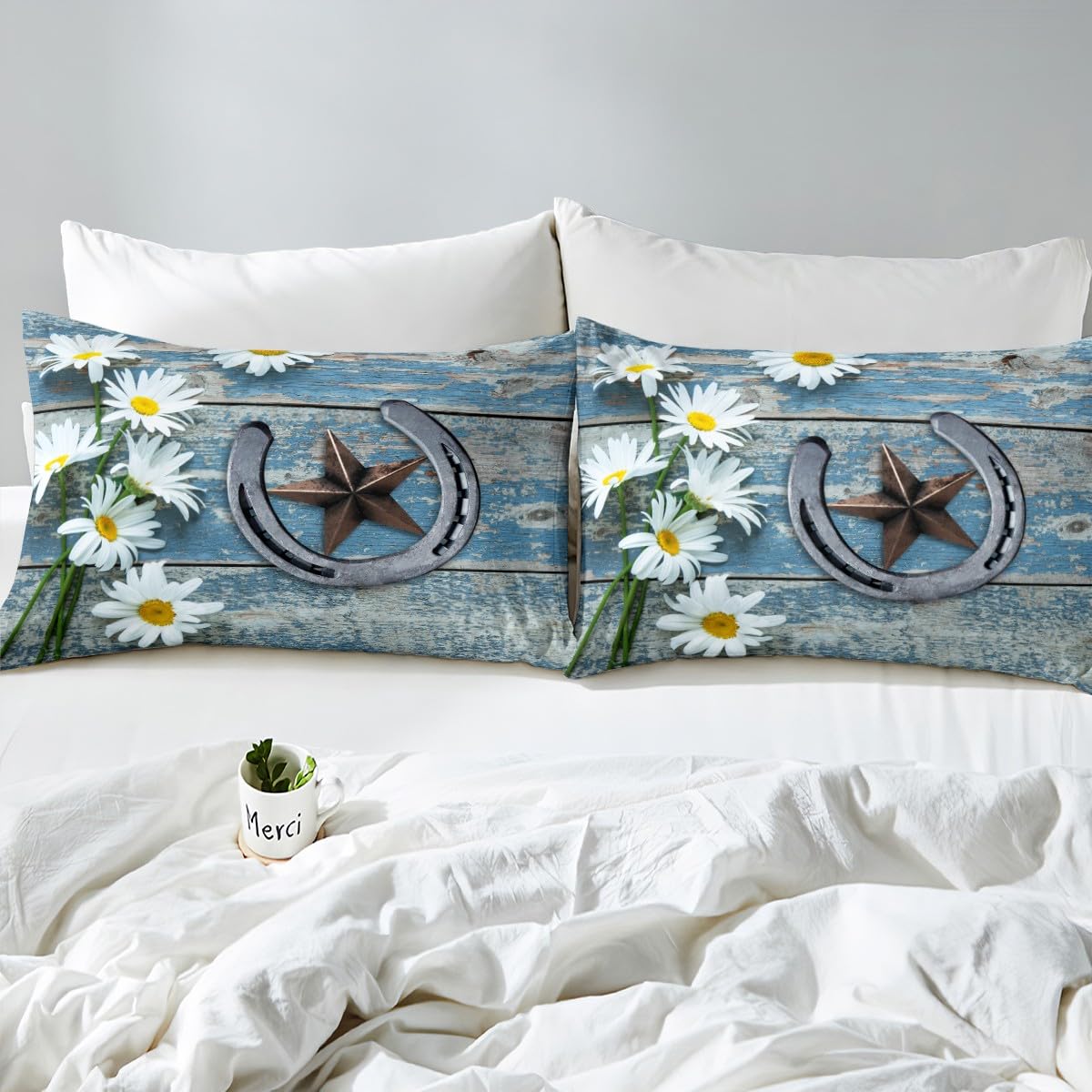 richhome Set di biancheria da letto per bambini con motivo cowboy occidentale, set di biancheria da