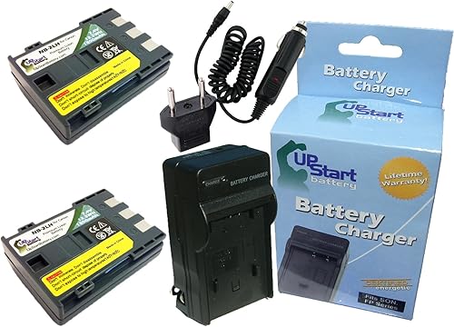 Paquete de 2 baterías de repuesto para Canon NB-2LH E160814 + cargador con adaptadores de coche y UE - Compatible con batería y cargador de cámara disponible en Yaxa Mexico
