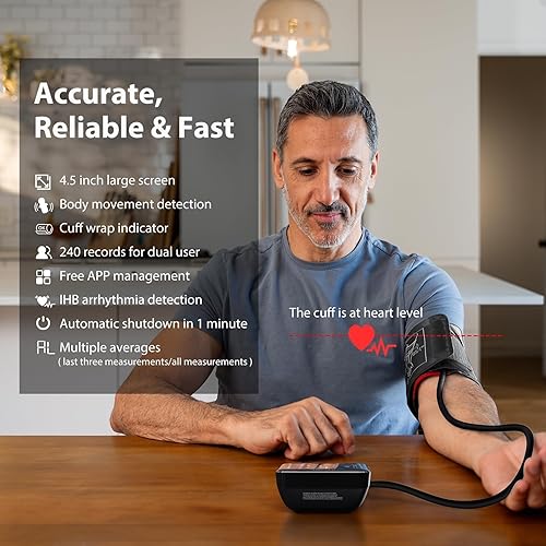 Miniatura 2 de iHealth Accu Monitor de presión arterial  Pantalla LCD grande de 4.5 pulgadas, clínicamente precisa, alerta de latidos cardíacos irregulares,