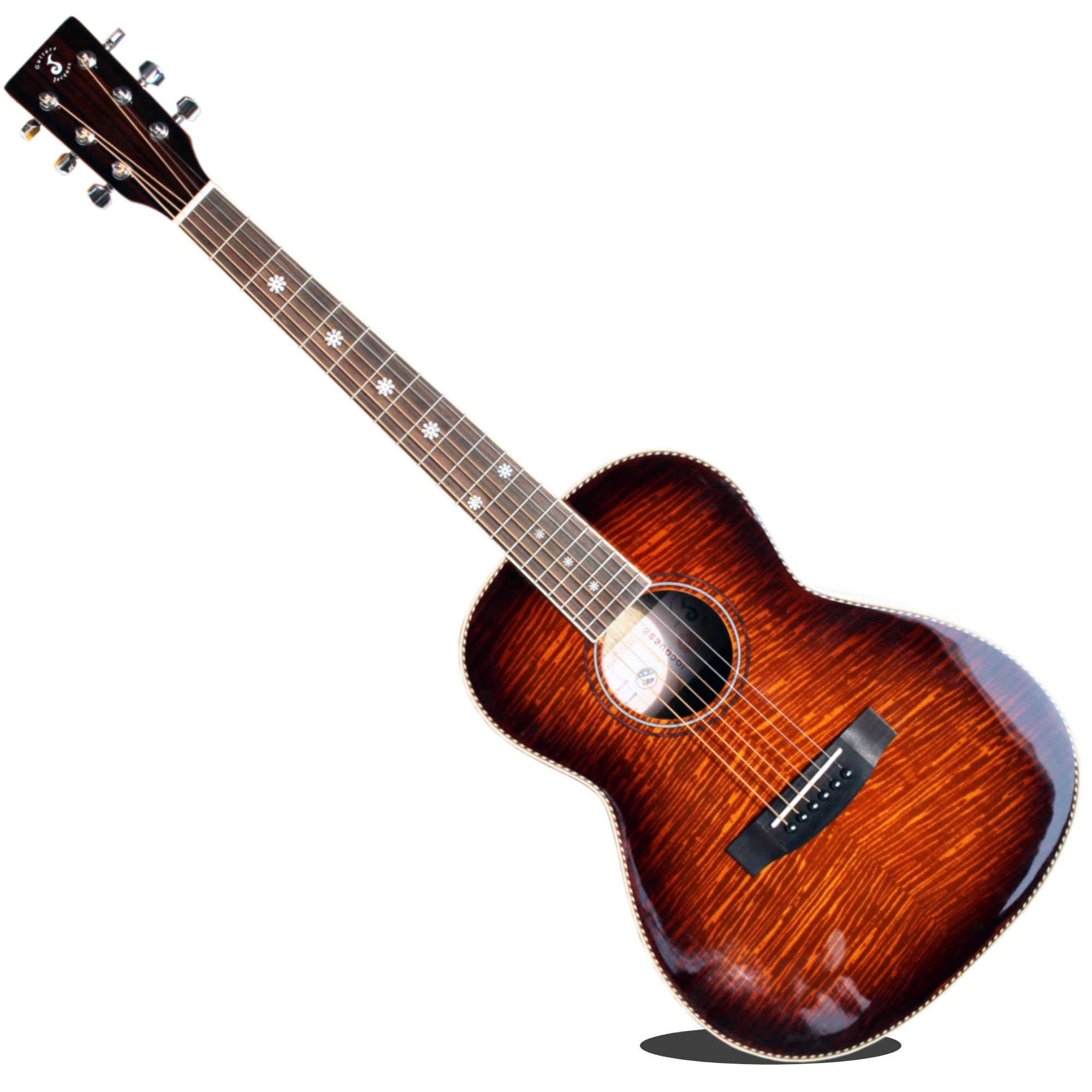 Batking 91,4 cm Akustikgitarre, 3/4 Größe Fichte Tiger Flamme Mini Reise Gitarre, 6 Saiten Hell Laminiert Instrument für Anfänger, Kinder, Erwachsene in Sonnenbrust
