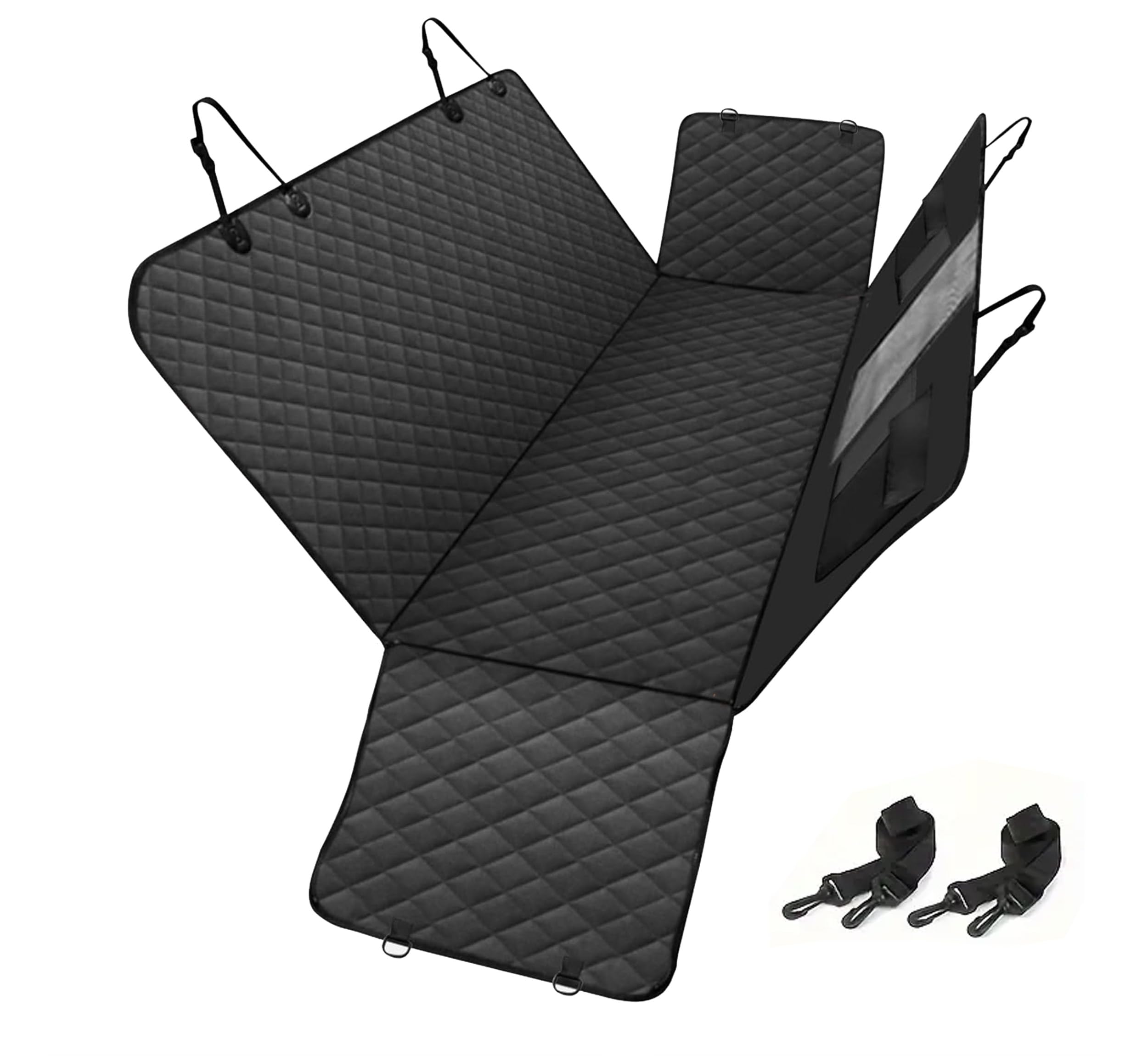 Auto Accessori Lupex Coprisedile Auto per Cani, Telo sedili Posteriore per Animali Domestici, tessuto Oxford Antiscivolo Antigraffiato con Alette Laterali, Impermeabile con Finestre a Maglie