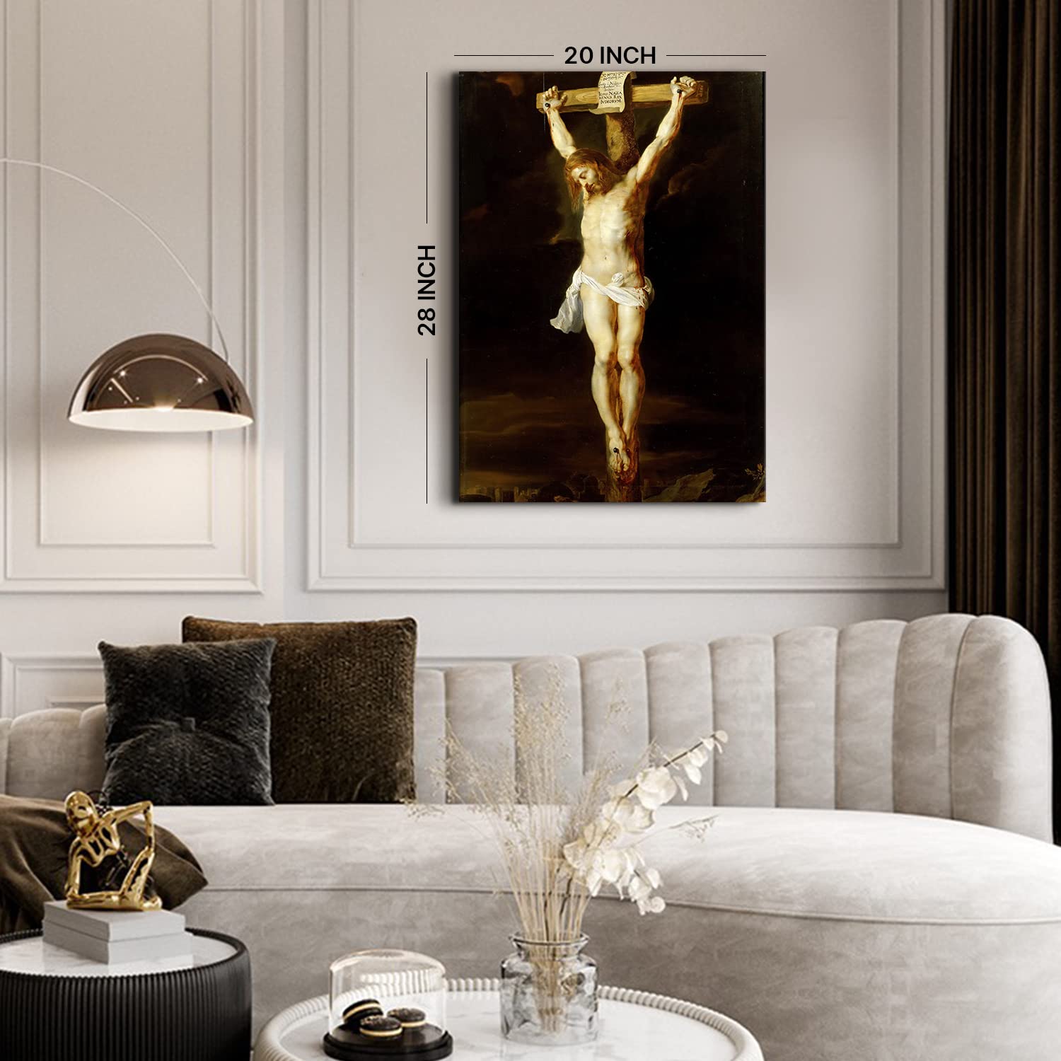 Artscope muurkunst canvas prints - Jezus en lam verlossing, fotoschilderij, god, religieus geloof, kerk, slaapkamer, woonkamer decor - 30 x 40 cm, 3