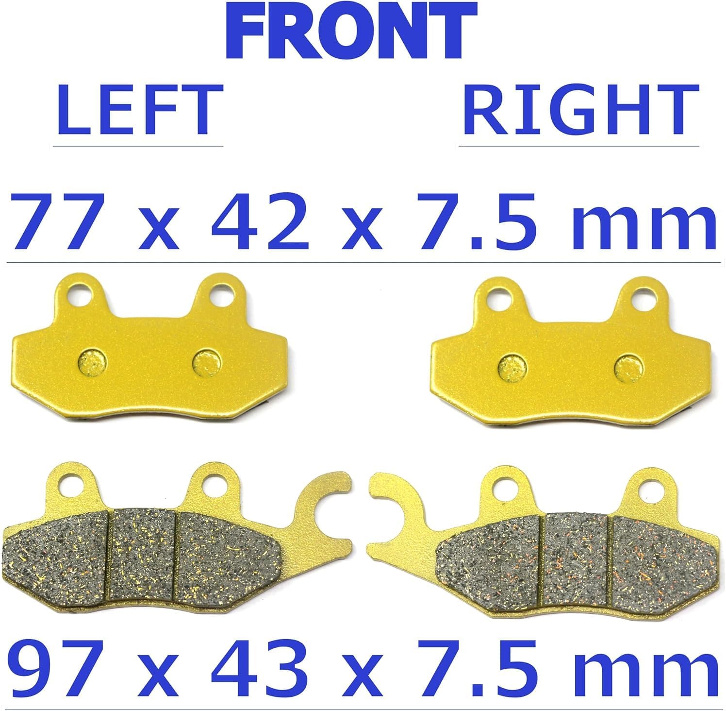 Front Rear Brake Pads Brakes for Yamaha Rhino 660 YXR 660 2004 2005 2006 2007 / Raptor 700 YFM700 R 2006 2007 2008 2009 2010 2011 2012 / Rhino 450 YXR450 2006 2007 2008 2009 MC0004
