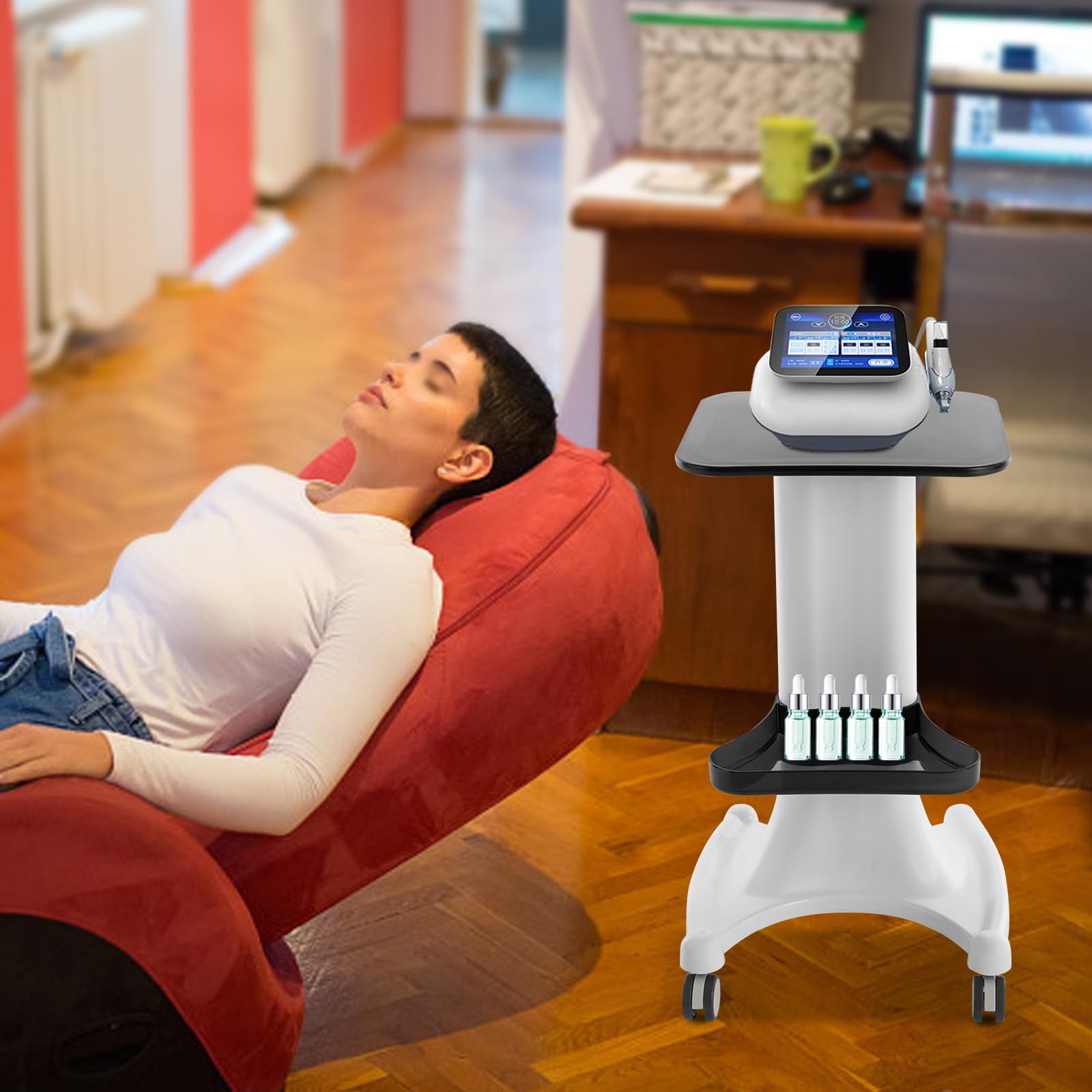 Simple Abs Beauty Tool Auto Abs Salon Trolley 2 Tier Salon Trolley for Barber Shops, Beauty Shops Peluquería Rollender Salonwagen Ger Tetisch Kosmetikwagen Trolley