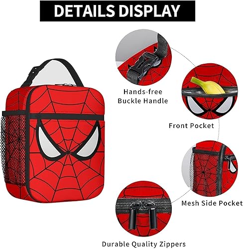 Miniatura 3 de BEETO Super Hero - Lonchera reutilizable con aislamiento de anime, bolsa de almuerzo portátil de gran capacidad para hombres y mujeres, viajes,