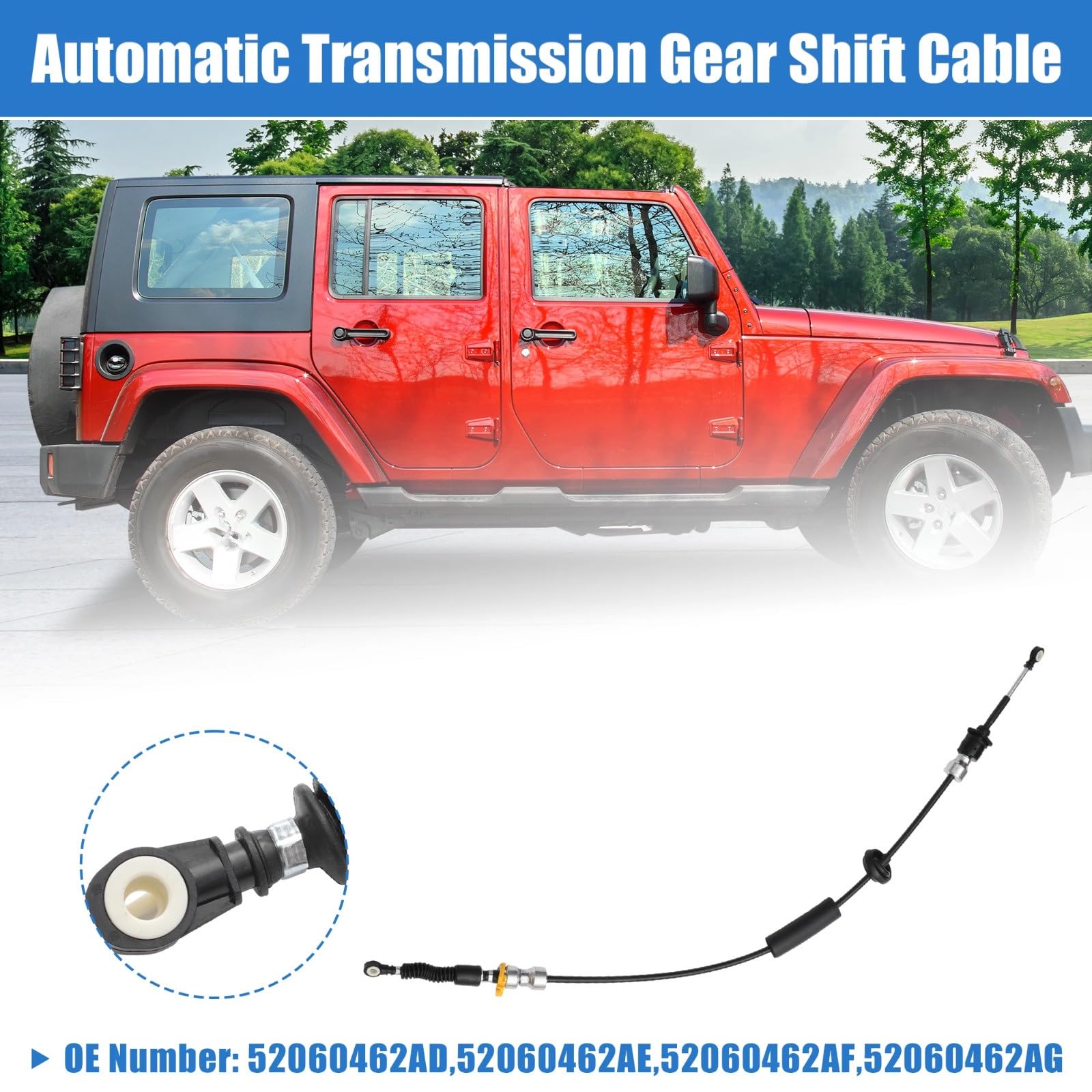 Cavo Palanca Cambio Compatibile Con Jeep Per Wrangler 2007 2008 2009 2010 2011 52060462AD 52060462AE 52060462AF 52060462AG Cavo Cambio