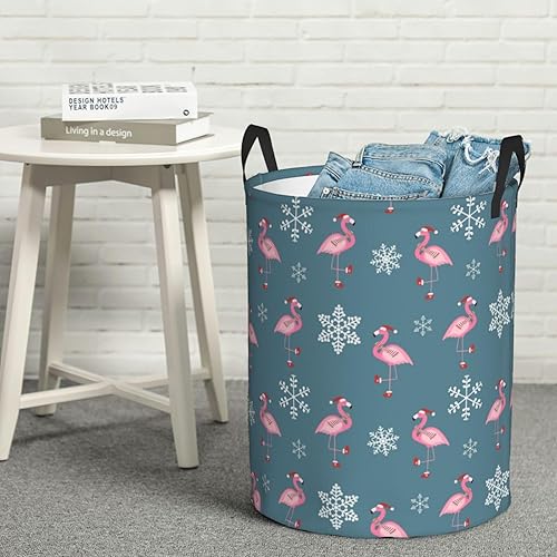Miniatura 4 de AFHYZY Flamingo Laundry Hamper Large Collapsible Laundry Baskets with Handles Easy Carry Round Storage Basket Dirty Clothes Hamper Blanket Basket