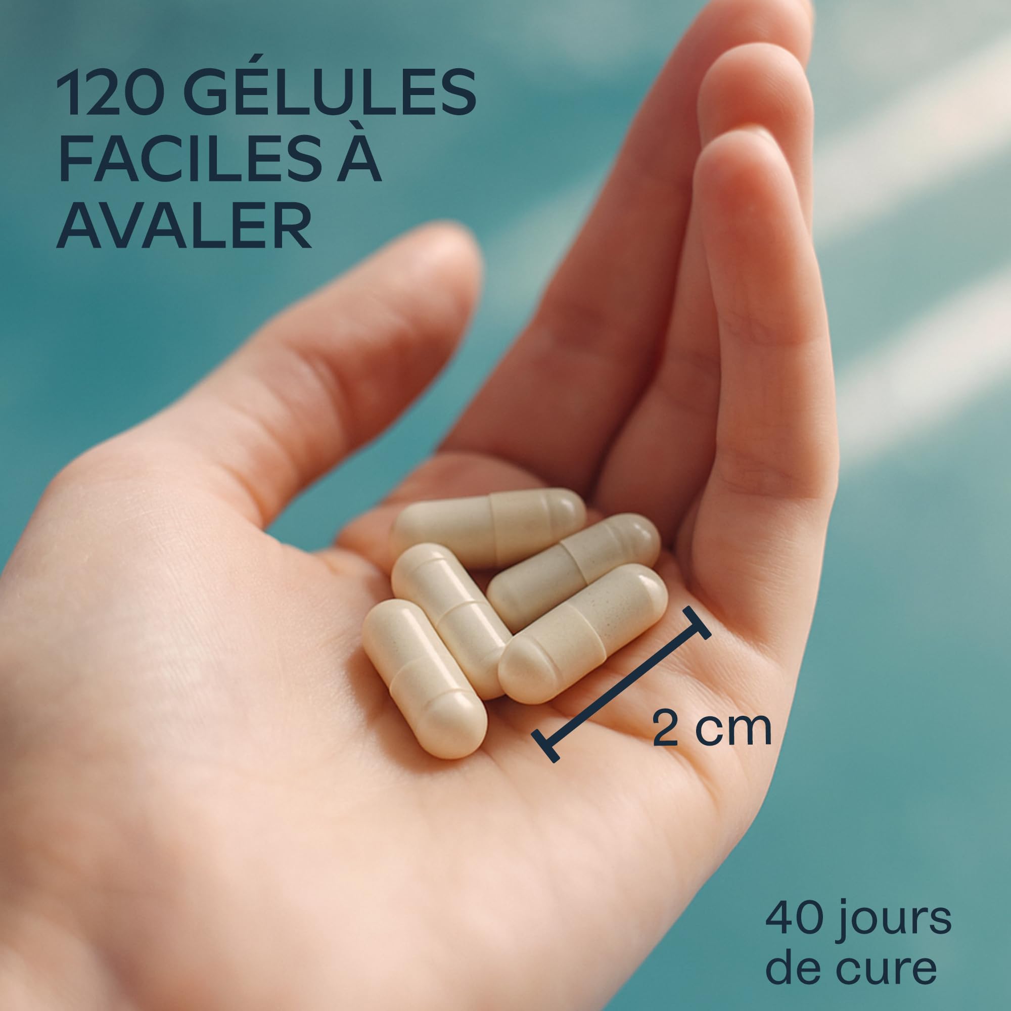 Collagene Marin Acide Hyaluronique et Magnesium | 1452 mg - Complement Alimentaire Peau Collagene et Acide Hyaluronique Pur au Peptide de Collagene - Collagène Marin Hydrolysé sans OGM - 120 Gélules