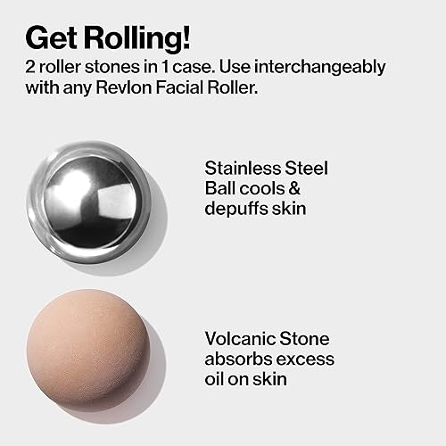 Miniatura 3 de Revlon - Paquete de recambio para el rodillo facial absorbente y refrescante, con piedras volcánicas y de acero inoxidable en una funda de