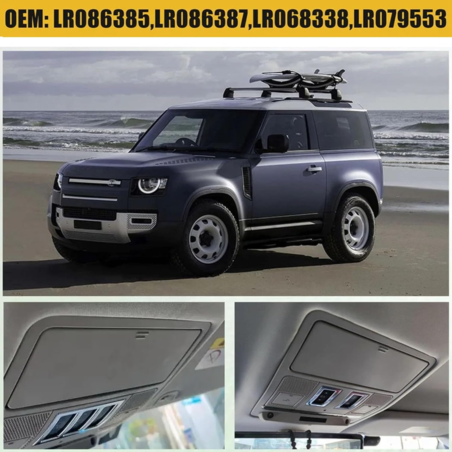 Multipurpose Car Overhead Storage Unit Holds 3 Sunglass LR086387 LR086385 Suitable for Discovery 5 Defender 90/110/130 Space Saving Compartment