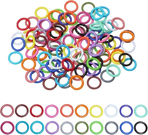 Shapenty Anillos de salto abiertos de hierro de 20 colores, anillos divididos para llavero, collar, pulsera, aretes, colgante, abalorios, joyería,