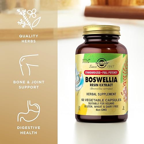 Miniatura 4 de Solgar Boswellia Extracto de resina, 60 cápsulas vegetales, apoya la comodidad de las articulaciones y la salud digestiva, potencia completa