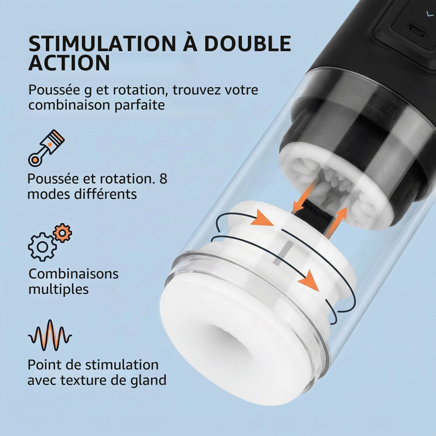 Masturbateur cognant, rotatif et vibrant CX10