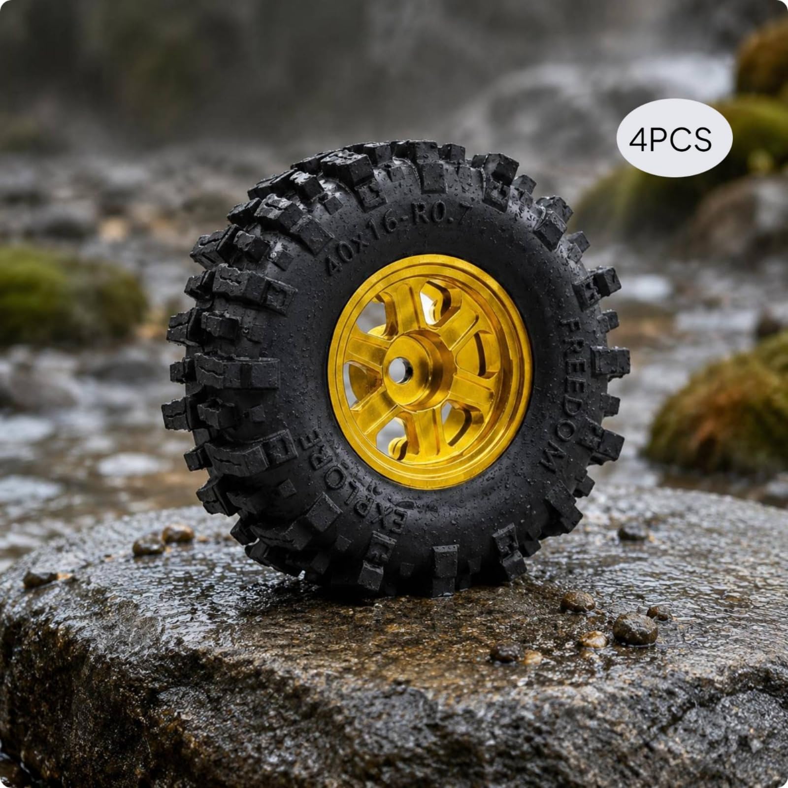 Cerchi per Veicolo RC Ruote Pneumatici Modellismo Mini Camion Fuoristrada in Lega di Alluminio E Gomma con Presa Adatti a Modelli Crawler Scenari, Nero