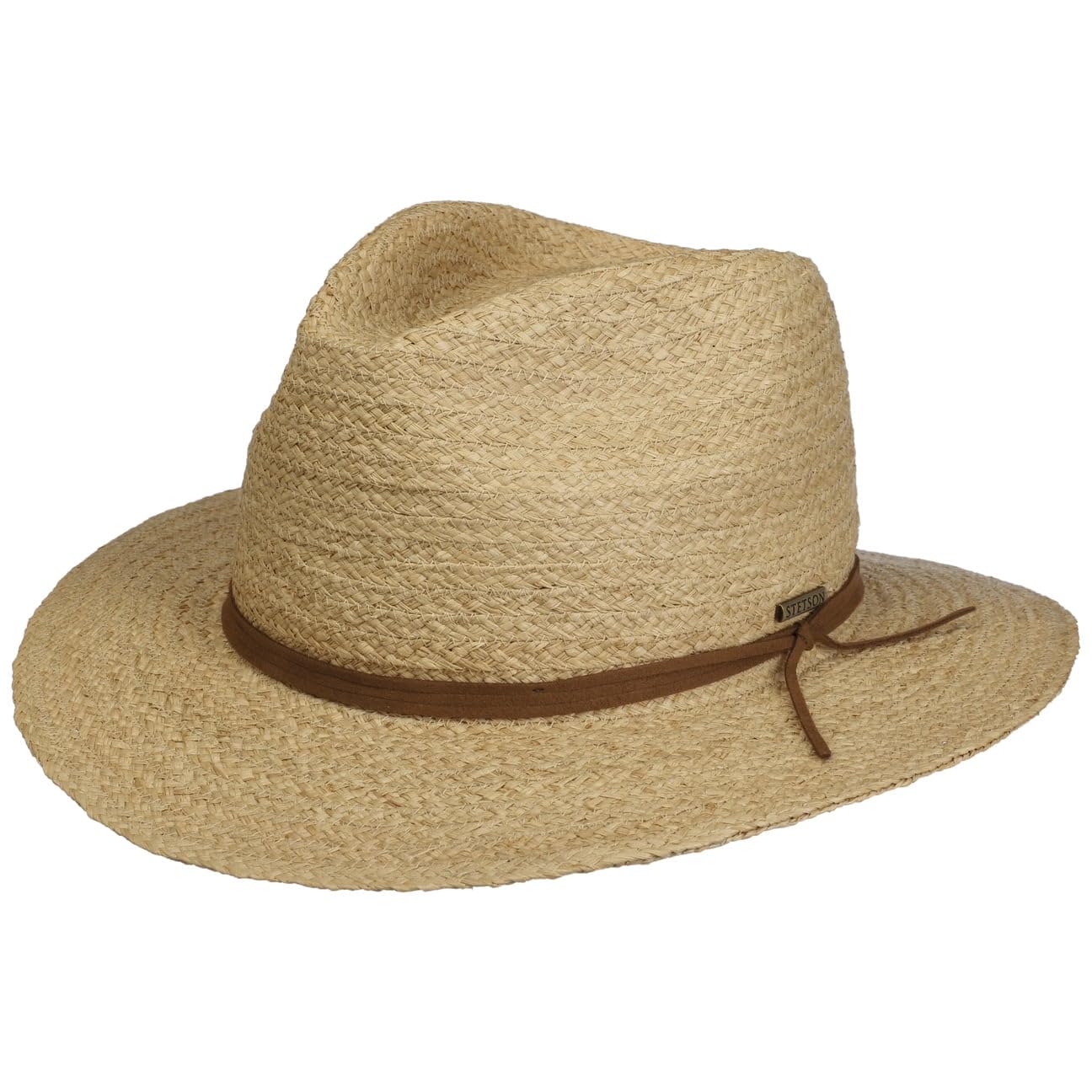 Stetson Sombrero de Rafia Classic Traveller Mujer/Hombre - Verano Sol Paja con Banda Piel Primavera/Verano