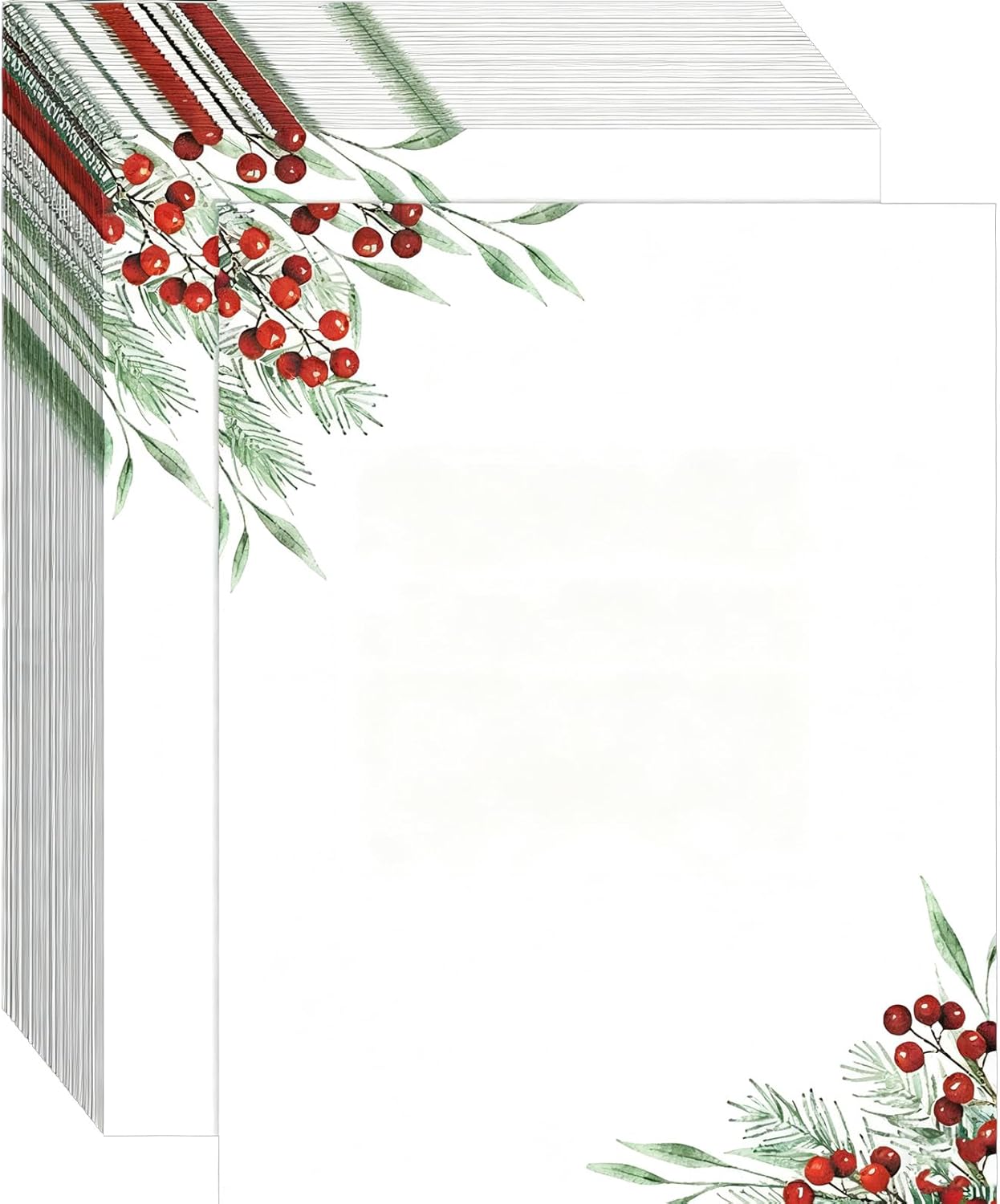 ordinarYone 100 PCS Christmas Tree Holiday Letterhead Christmas Border Computer Paper Stationery Paper for Note Letters to Santa Hol