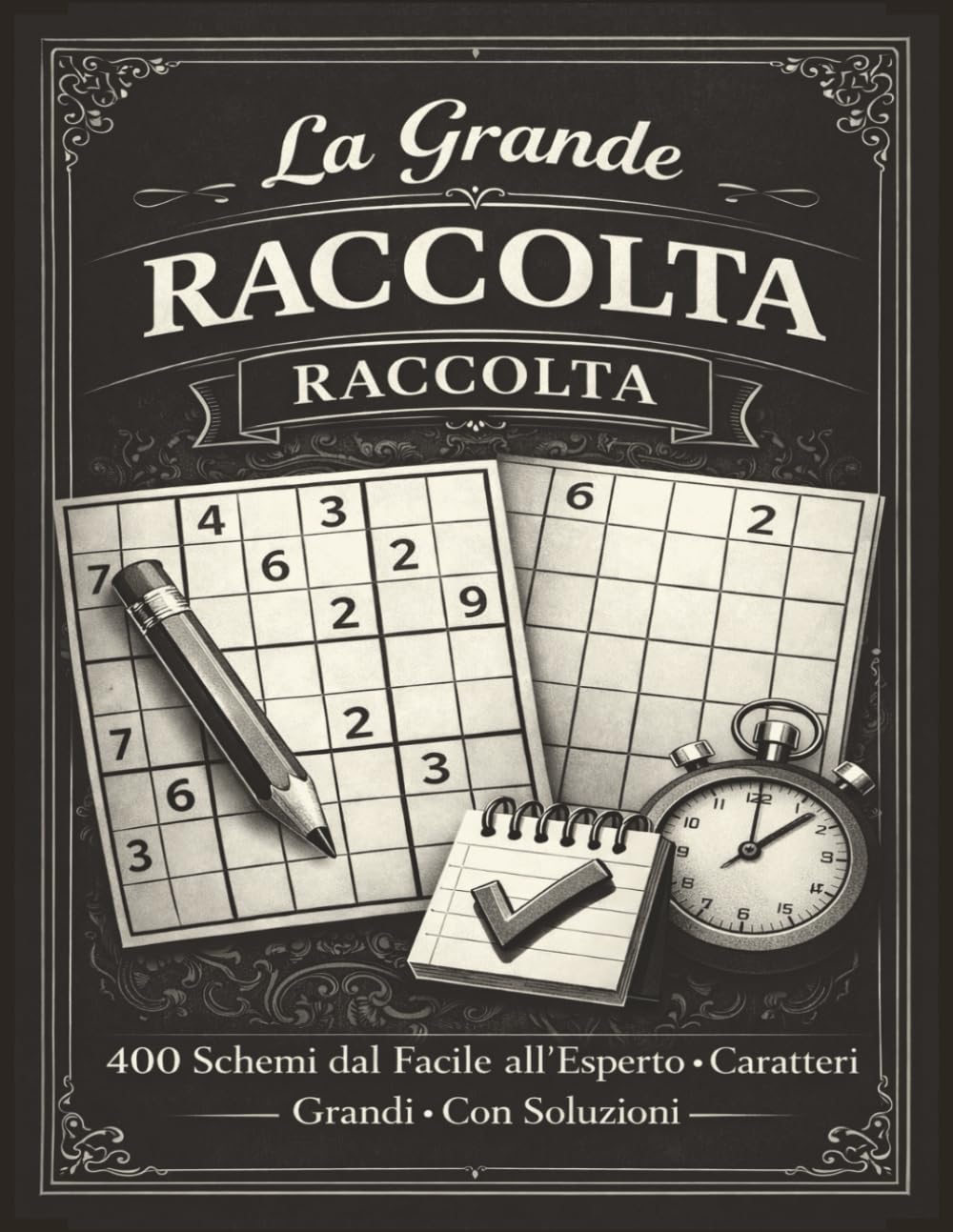 La Grande Raccolta di Sudoku: 400 Schemi dal Facile all’Esperto • Caratteri Grandi • Con Soluzioni