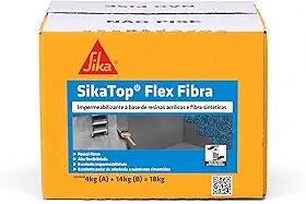 Sika - Impermeabilizante - SikaTop Flex Fibra Cinza - - Concreto - Pronto para uso - Caixa com 18kg