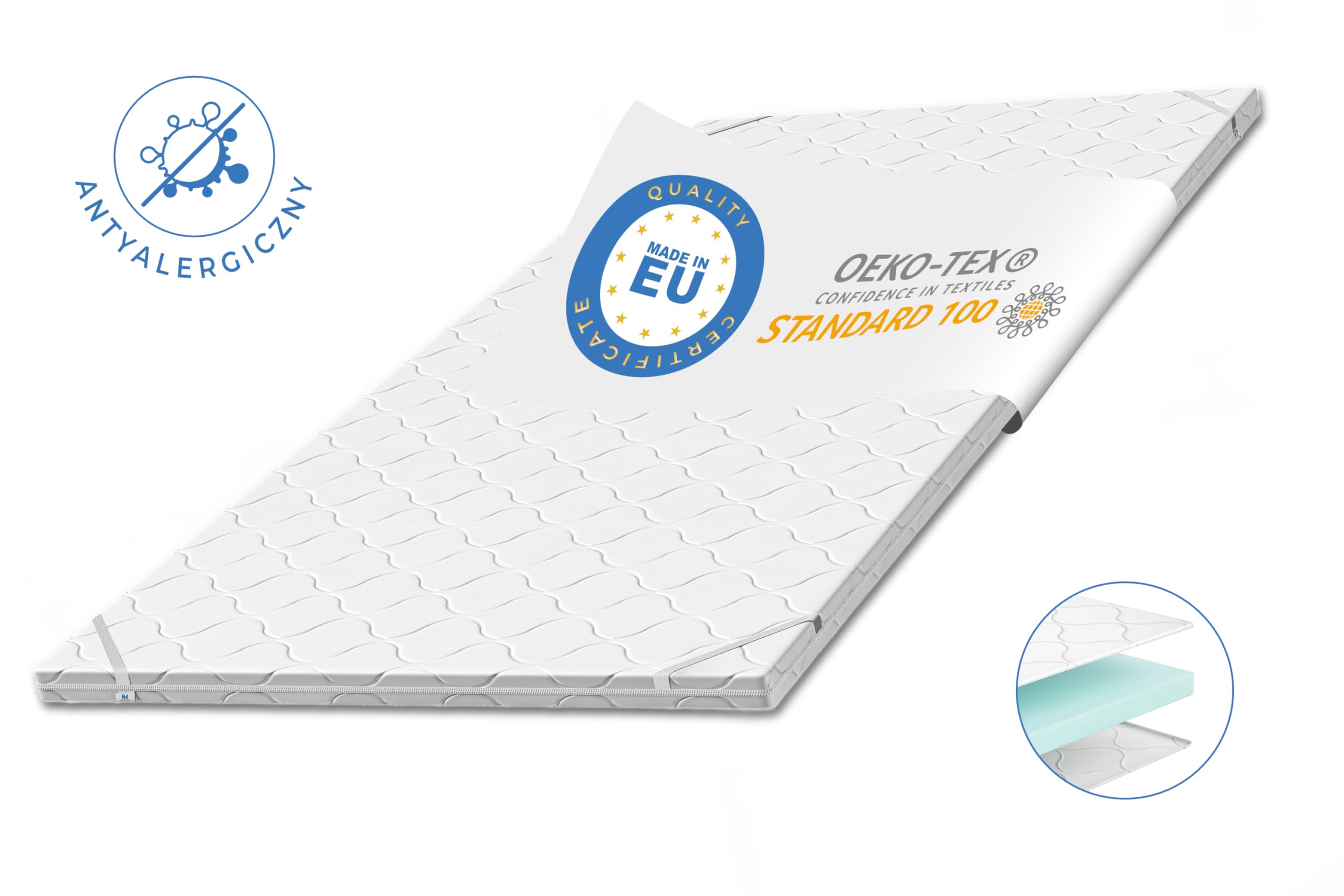Materac nawierzchniowy 90x200 VISCO 4 nakładka na materac topper miękki 24h