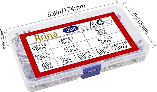 Miniatura 4 de Rrina 204 piezas M5 Chicago Tornillos de encuadernación Stud Posts Remache Botón Surtido Kit para DIY Scrapbook Photo Álbumes de Fotos