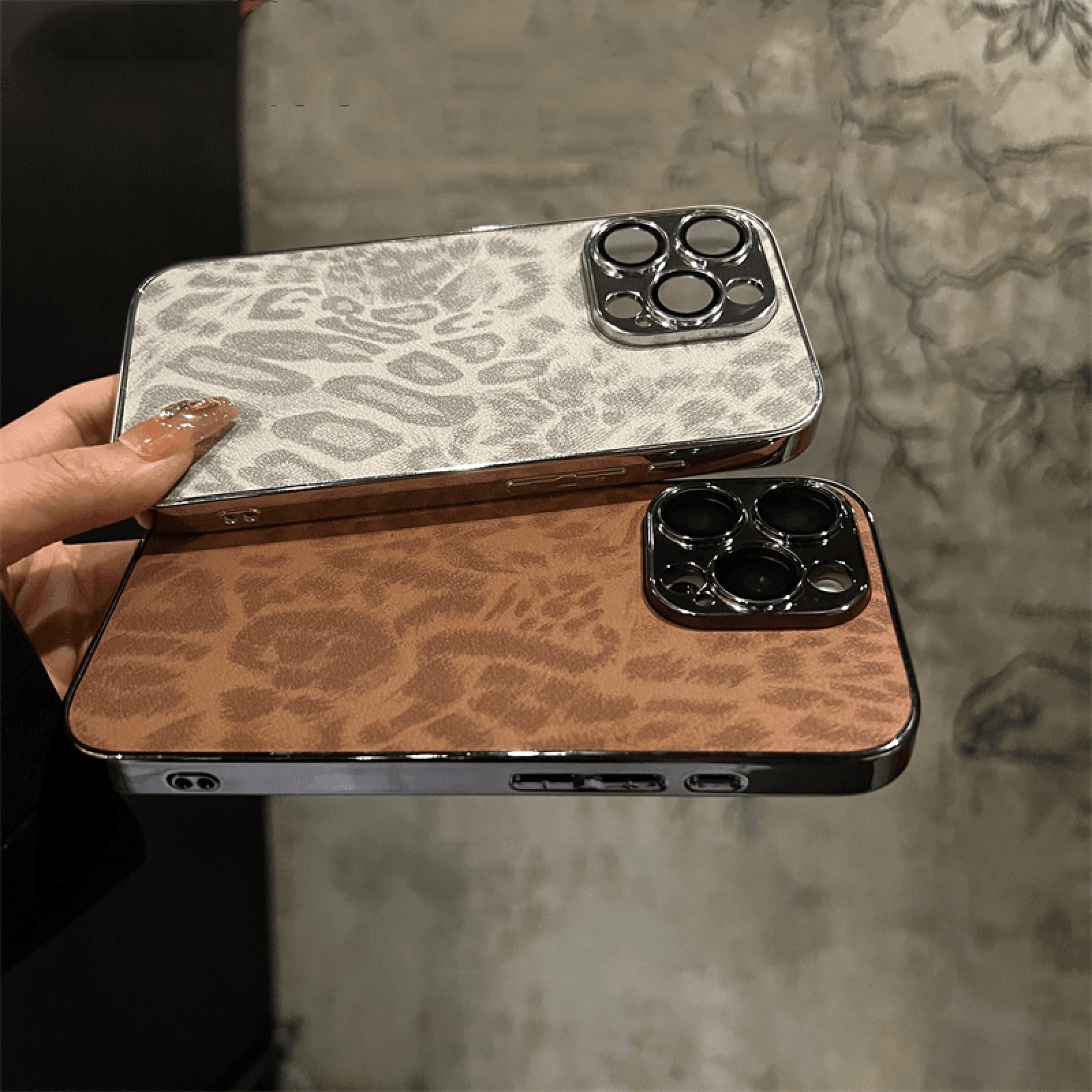 Amazon.co.jp: RNOZX iPhone 16用 高級メッキテクスチャレザーケース