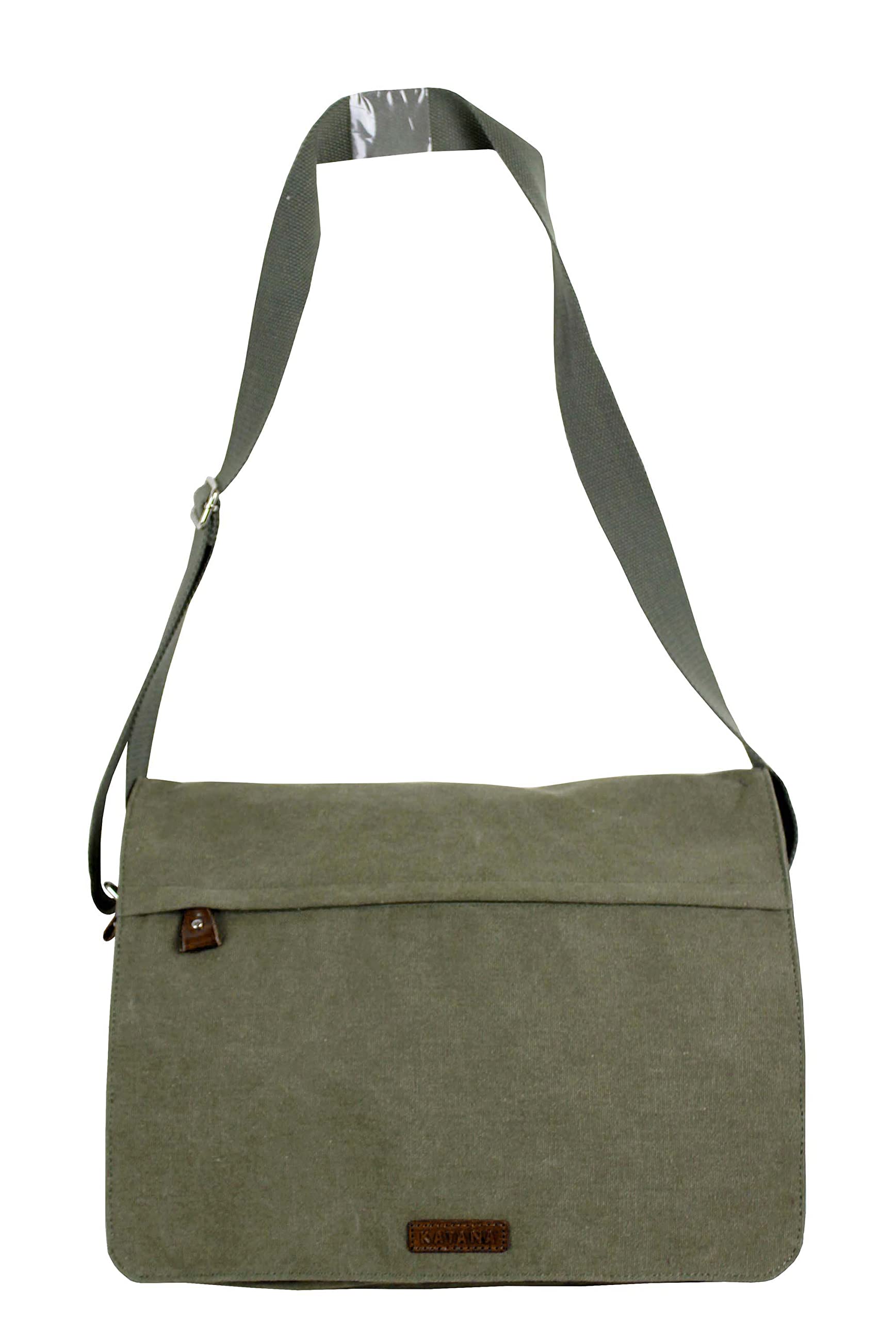 Grand sac besace sac à bandoulière unisexe toile garni cuir KATANA réf 6565 (6 coul.disp.)