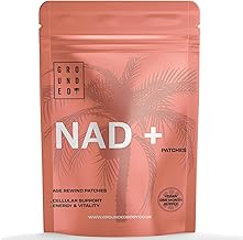 Grounded NAD+ Patches – NMN, NAC, Lion’s Mane, Ginkgo & CoQ10 – Vegan, Caffeine Free, 30 Day Supply