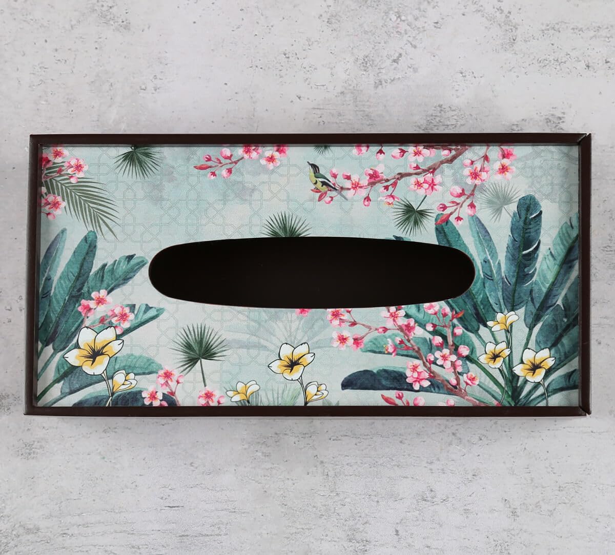 India Circus by Krsnaa Mehta Spring Bloom Tissue Paper Box Holder for Car and Home Decor, Gifting, Office Desks, Rectangular, MDF Vinyl Print