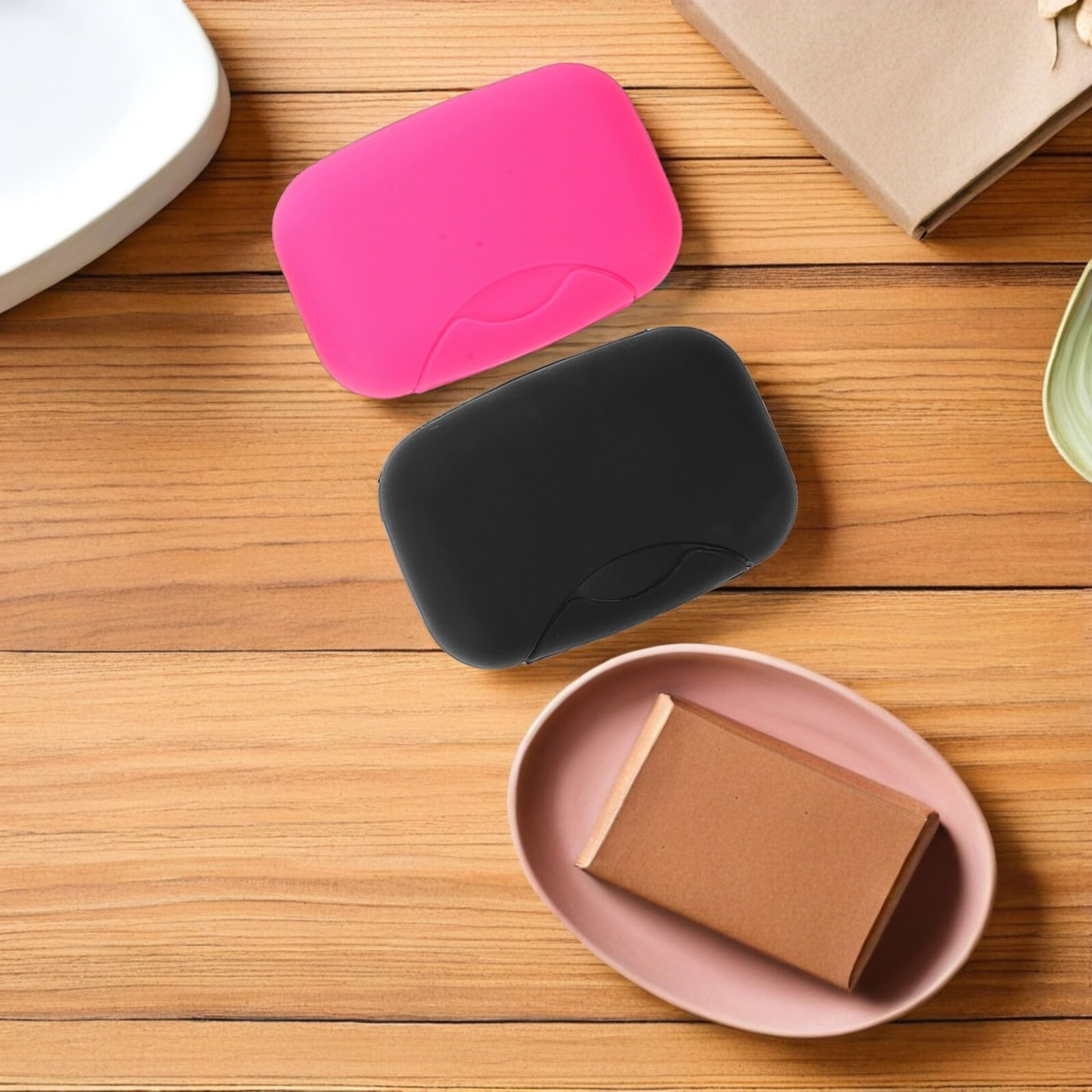 Jabonera Portátil de Plástico con Tapa a Prueba de Fugas, Grande, 30 Piezas de Colores Surtidos para Viaje, Camping, Gimnasio y Uso en Baños Públicos