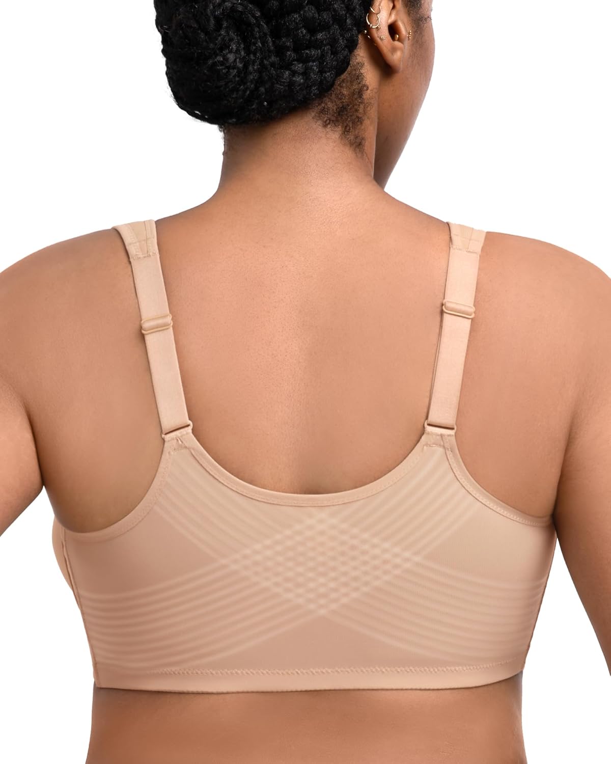 HSIA Posture Bras for Women - Front Closure Posture Corrector Bra Back Support Seamless Plus Size Tshirt Underwire Bra - Image 2