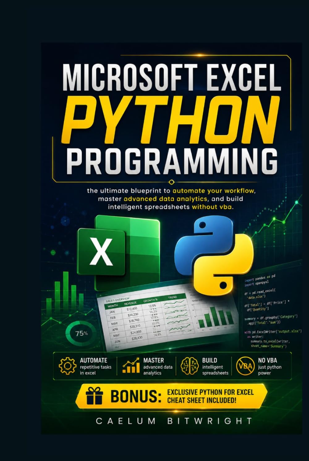 Microsoft Excel Python Programming: The Ultimate Blueprint to Automate Your Workflow, Master Advanced Data Analytics, and Build Intelligent Spreadsheets without VBA (The Caelum Protocol)