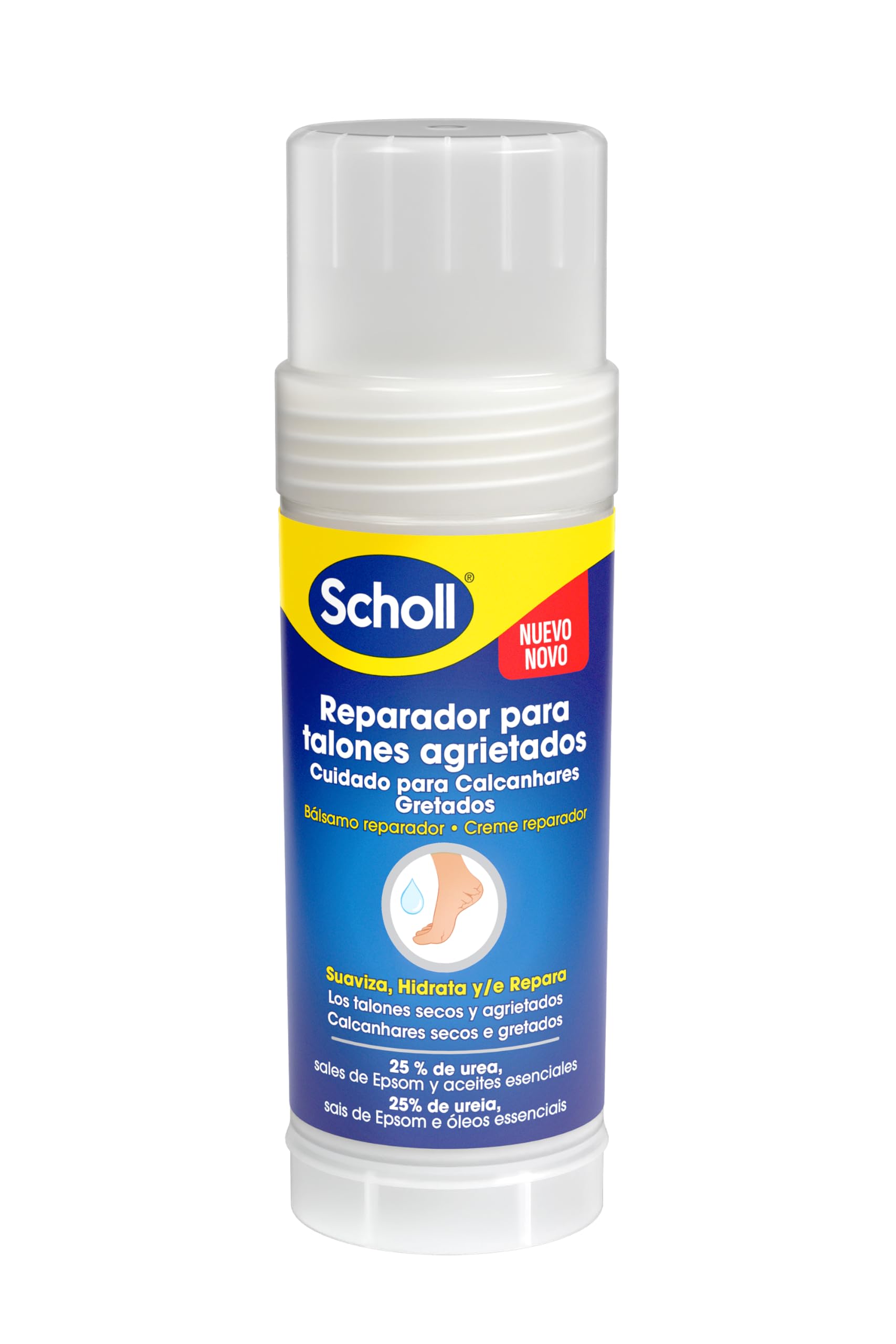 Dr. Scholl's Reparaturbalsam für rissige Fersen – glättet, spendet Feuchtigkeit und/oder repariert trockene, rissige Fersen – 25% Harnstoff, Bittersalze und ätherische Öle